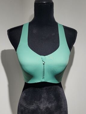 Knix Women's Catalyst Front Zip Racerback Sports Bra 4 Green Athleisure Yoga Gym